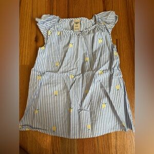 Oshkosh Blue and White Striped Top with Lemon Print